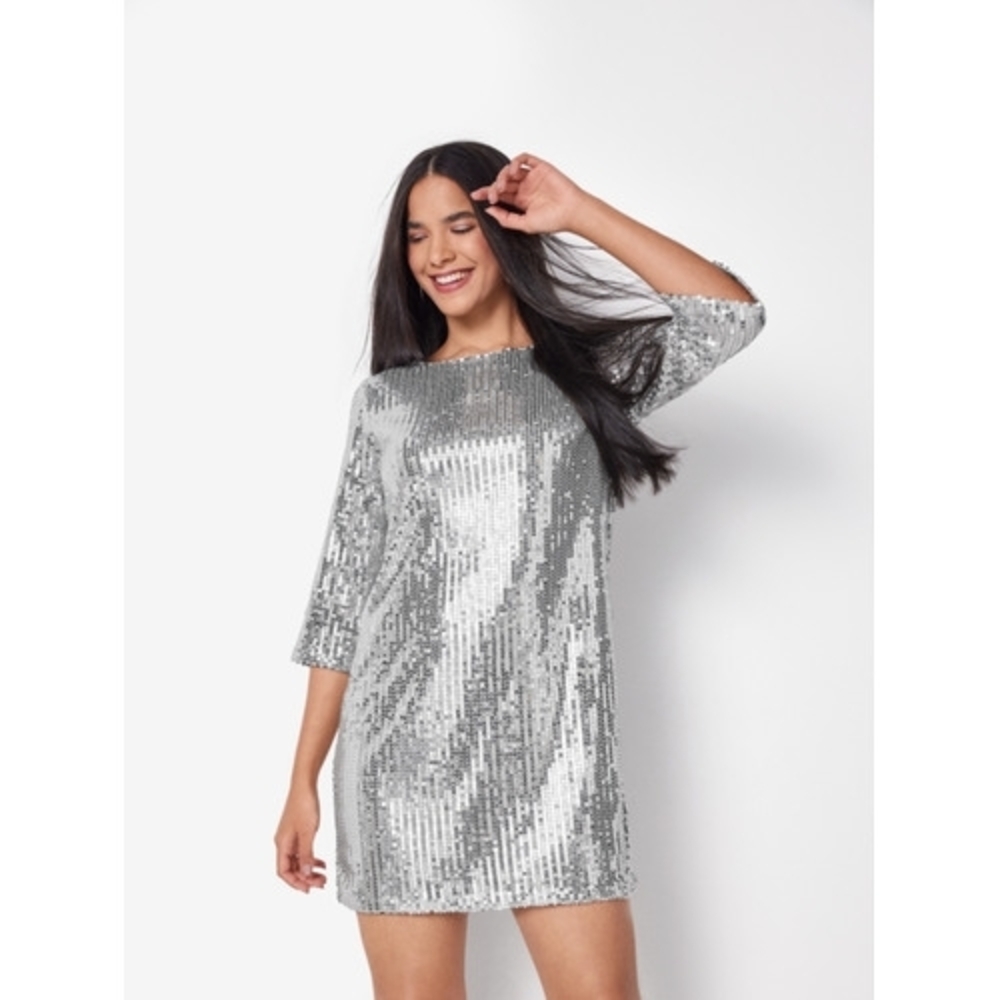 Silver Sequin Dress